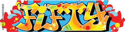 The word Fifty in graffiti lettering for Hip Hop