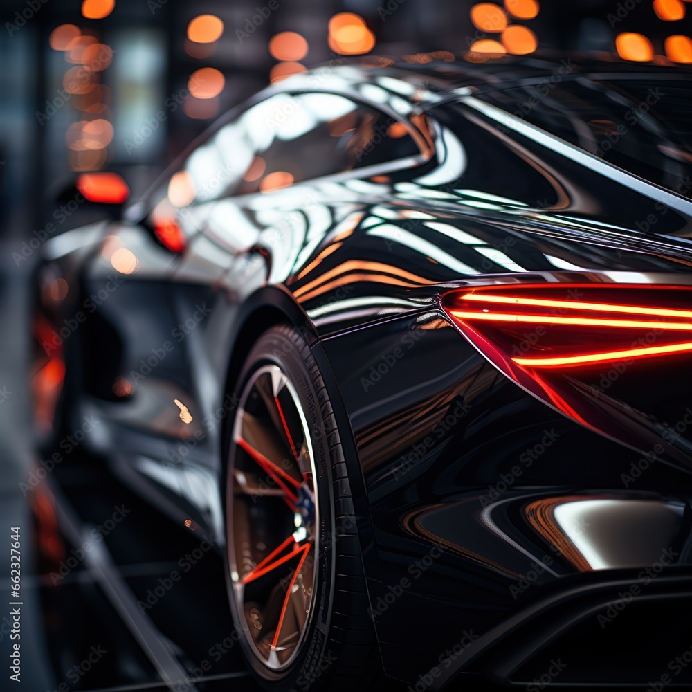 Abstract metal background.Decorative element of a futuristic car model. 