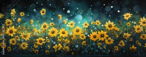 An oil painting of a Sunflower Guerrilla Garden