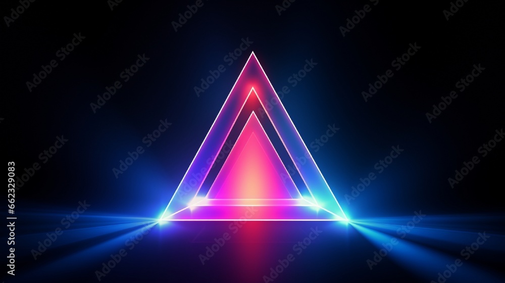 Cool geometric triangular figure in a neon laser light - great for backgrounds and wallpapers Cool geometric triangular figure in a neon laser light - great for backgrounds and wallpapers