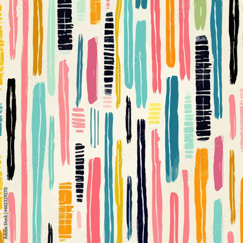 Woven stripe quirky doodle pattern, background, cartoon, vector, whimsical Illustration