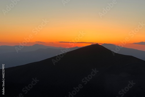 樽前山から見る日没