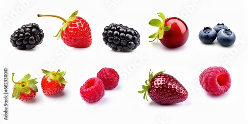 photos of fresh berries from various variants  beautiful colors. Generative AI