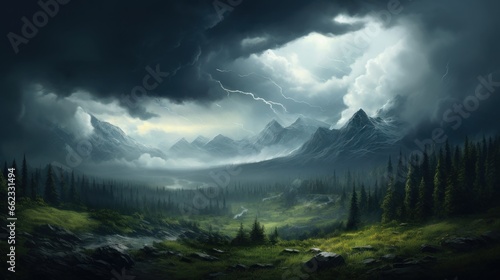 An approaching storm over a beautiful landscape game art © Damian Sobczyk