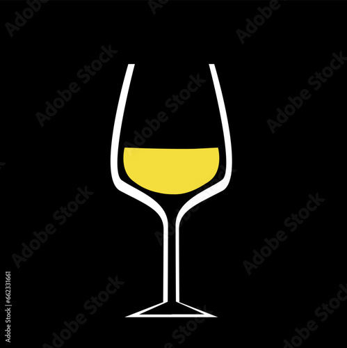 Wineglass with wine vector