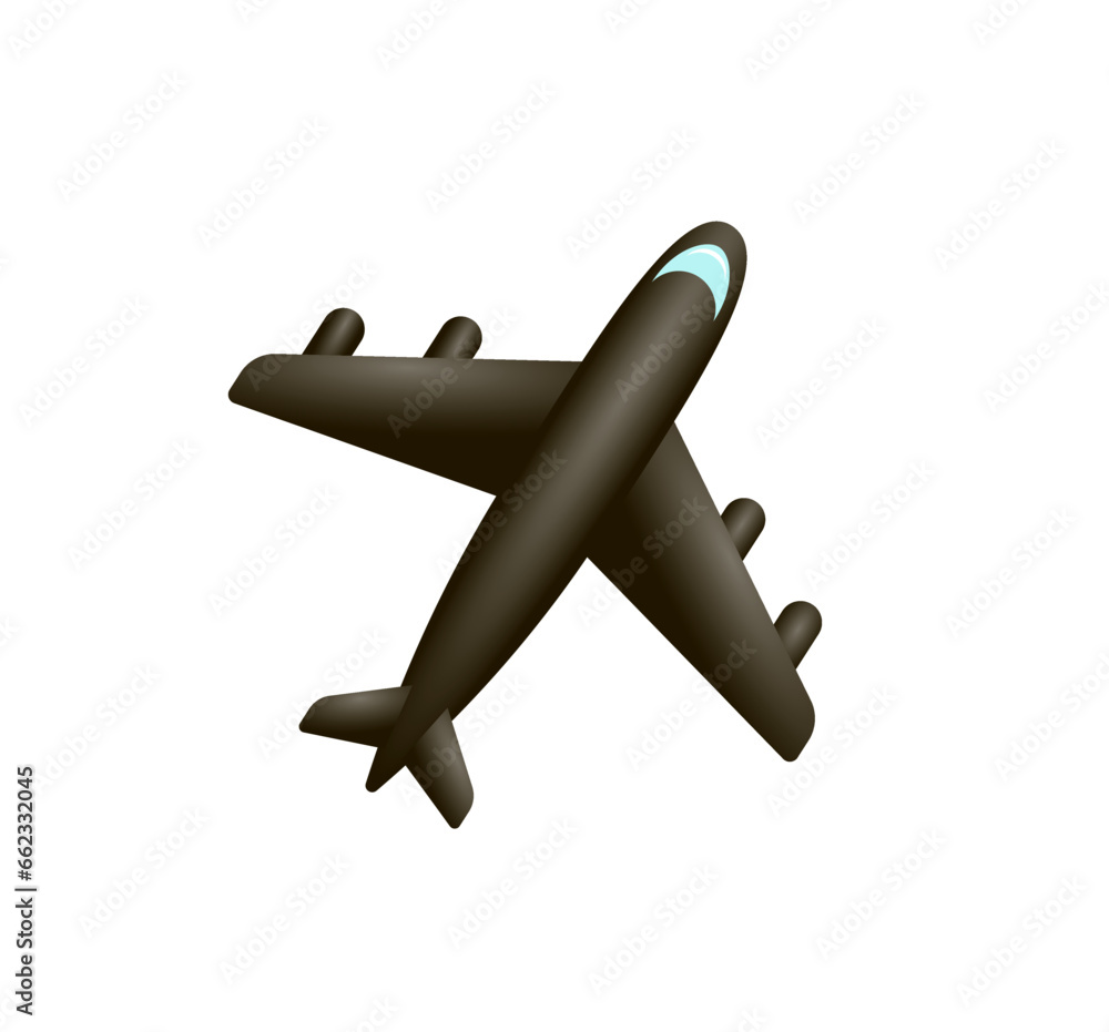 Obraz premium Vector illustration of cartoon airplane isolated on white background