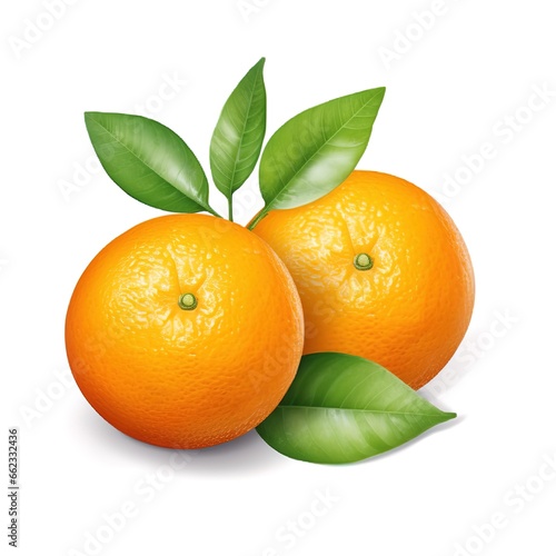 Ripe orange citrus fruit on white background. Generative Ai