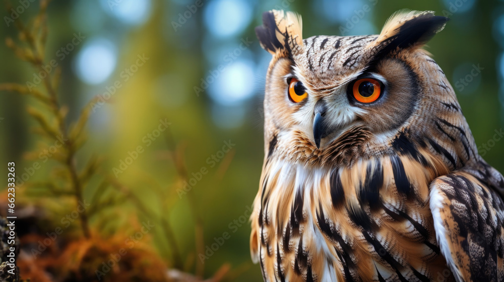 An adult great horned owl, bubo virginianus, sitting on the nest in madera canyon, southern arizona. An adult great horned owl, bubo virginianus, sitting on the nest in madera canyon, southern arizona.