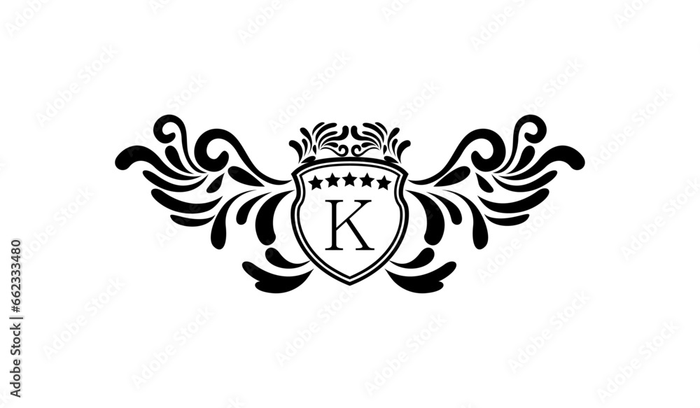 Fototapeta premium Luxury Retro Elegant Logo K