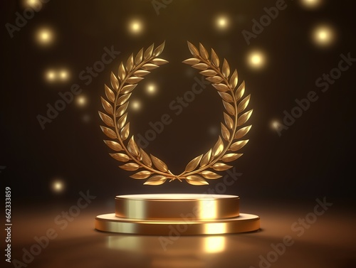 gold award trophy with an empty space in the middle, you can put a number in the middle.