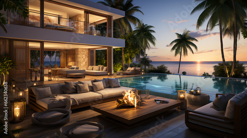 luxury house room with trees