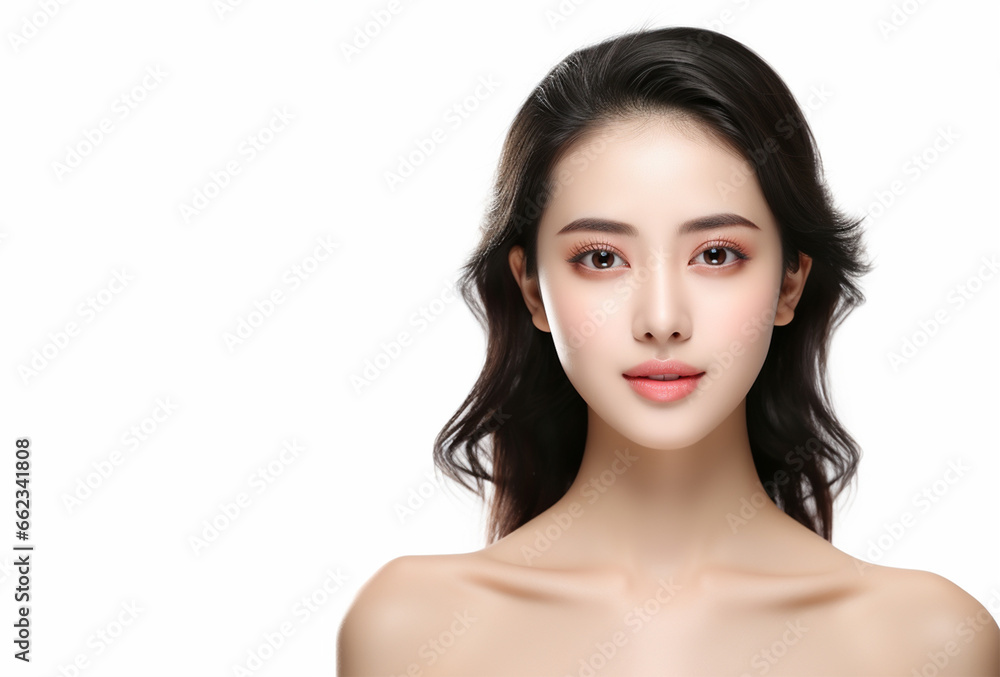 Beautiful Young asian Woman, Clean face with fresh Healthy Skin, Beauty Cosmetics and Facial treatment. Beautiful Young asian Woman, Clean face with fresh Healthy Skin, Beauty Cosmetics and Facial treatment.