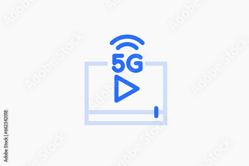 5g internet streaming technology illustration in flat style design. Vector illustration.
