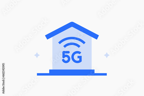  safe 5G internet technology illustration in flat style design. Vector illustration.
