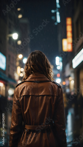 girl walking on the street at night