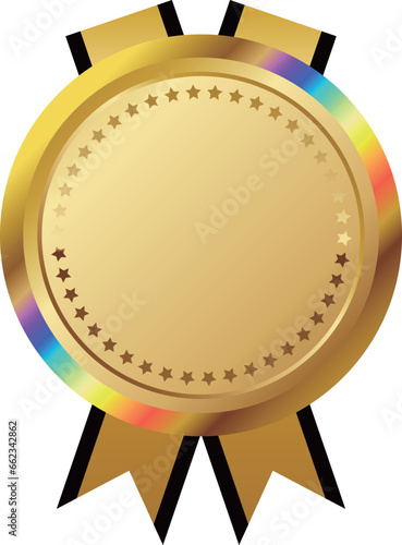 高級感のあるエンブレム　レインボーゴールド