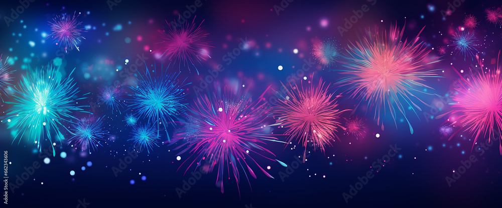 Naklejka premium firework background illustration, generative AI