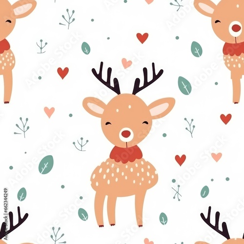 "Subtle Reindeer Elegance: Simple Pattern" Generativ AI.