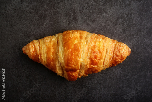 high angle view croissant roll