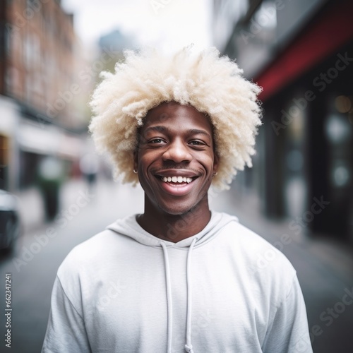 Portrait of albino African man