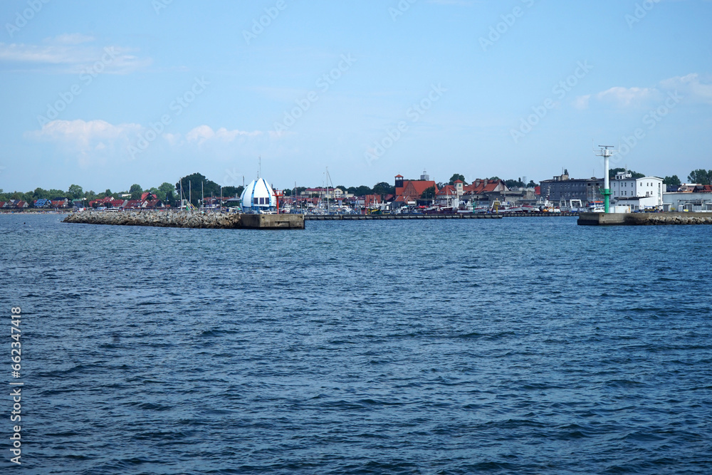 The port where the ferry calls in the village of Hel on the Hel Spit.