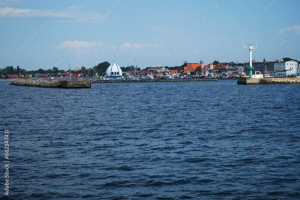 The port where the ferry calls in the village of Hel on the Hel Spit.