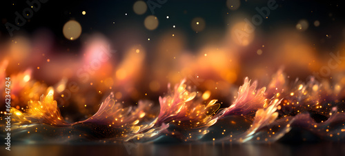 Beautiful white bokeh lights effect background. Energy Flow Background.Frame of Festive Streamer Cascades Adding Colorful Drama to New Year Eve Concept Idea Creative