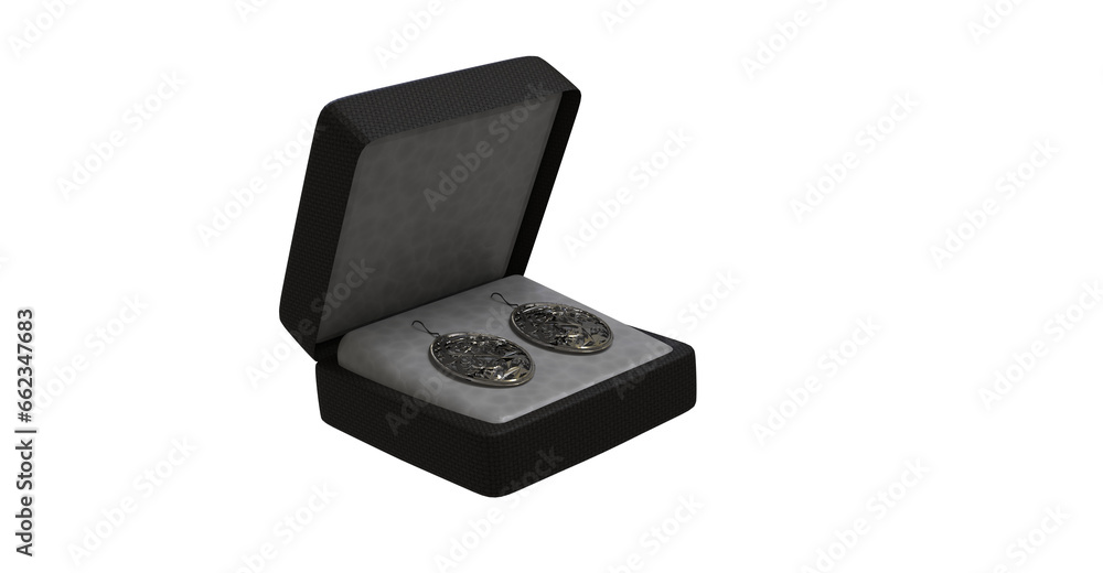 diamond ring in a box 3D render diamond ring in a box 3D render