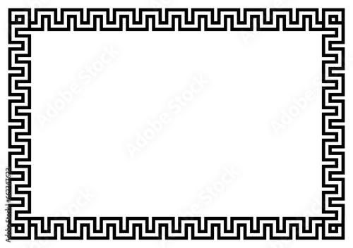 Decorative frame with greek ornament meanders, Greek fret or key design