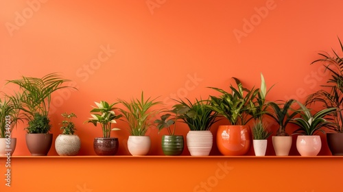 herbs in pots with golden background