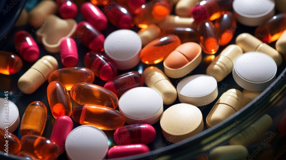 A set of Pills. Medication, pharmaceuticals, tablets, capsules, prescription drugs