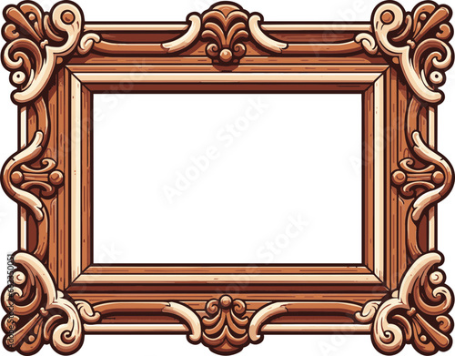 vector vintage wooden cartoon ornate photo  svg illustration