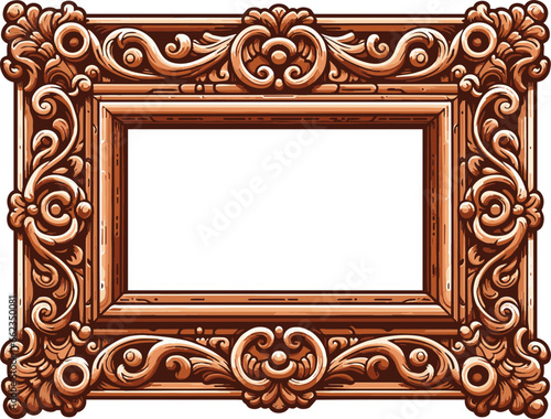 vector vintage wooden cartoon ornate photo  svg illustration