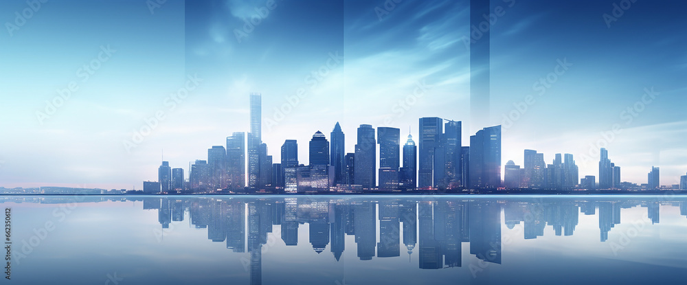 Obraz premium skyline background illustration, generative AI