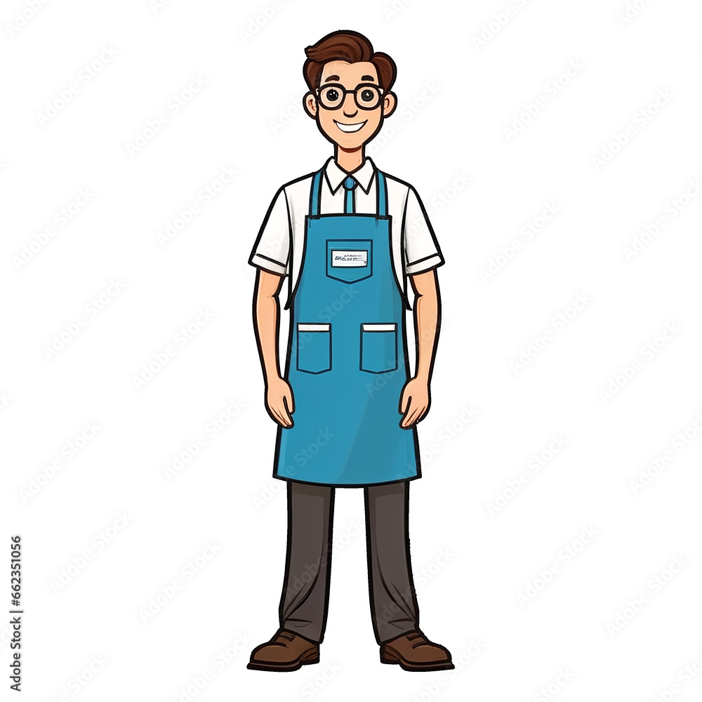 Illustration of a salesperson, waiter generated by AI Illustration of a salesperson, waiter generated by AI