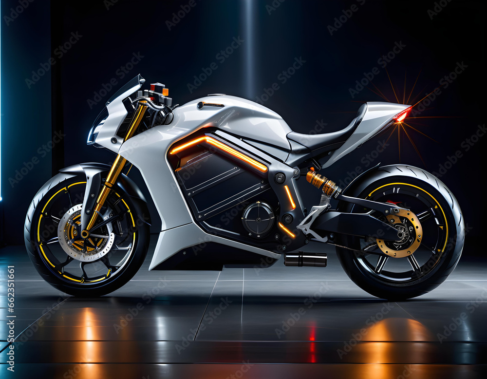 futuristic motorcycle concept design study. generative ai