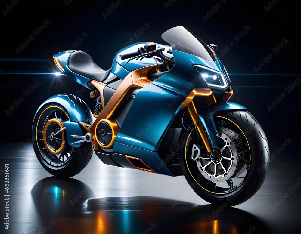 futuristic motorcycle concept design study. generative ai