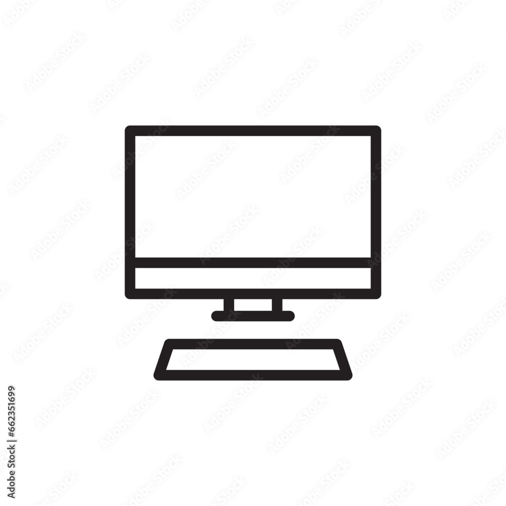 Computer icon. PC sign. Monitor vector icon. Screen flat sign design. TV symbol pictogram. Television symbol. UX UI icon Computer icon. PC sign. Monitor vector icon. Screen flat sign design. TV symbol pictogram. Television symbol. UX UI icon