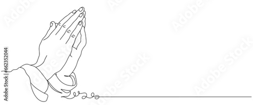 Foto Praying hand line art vector illustration