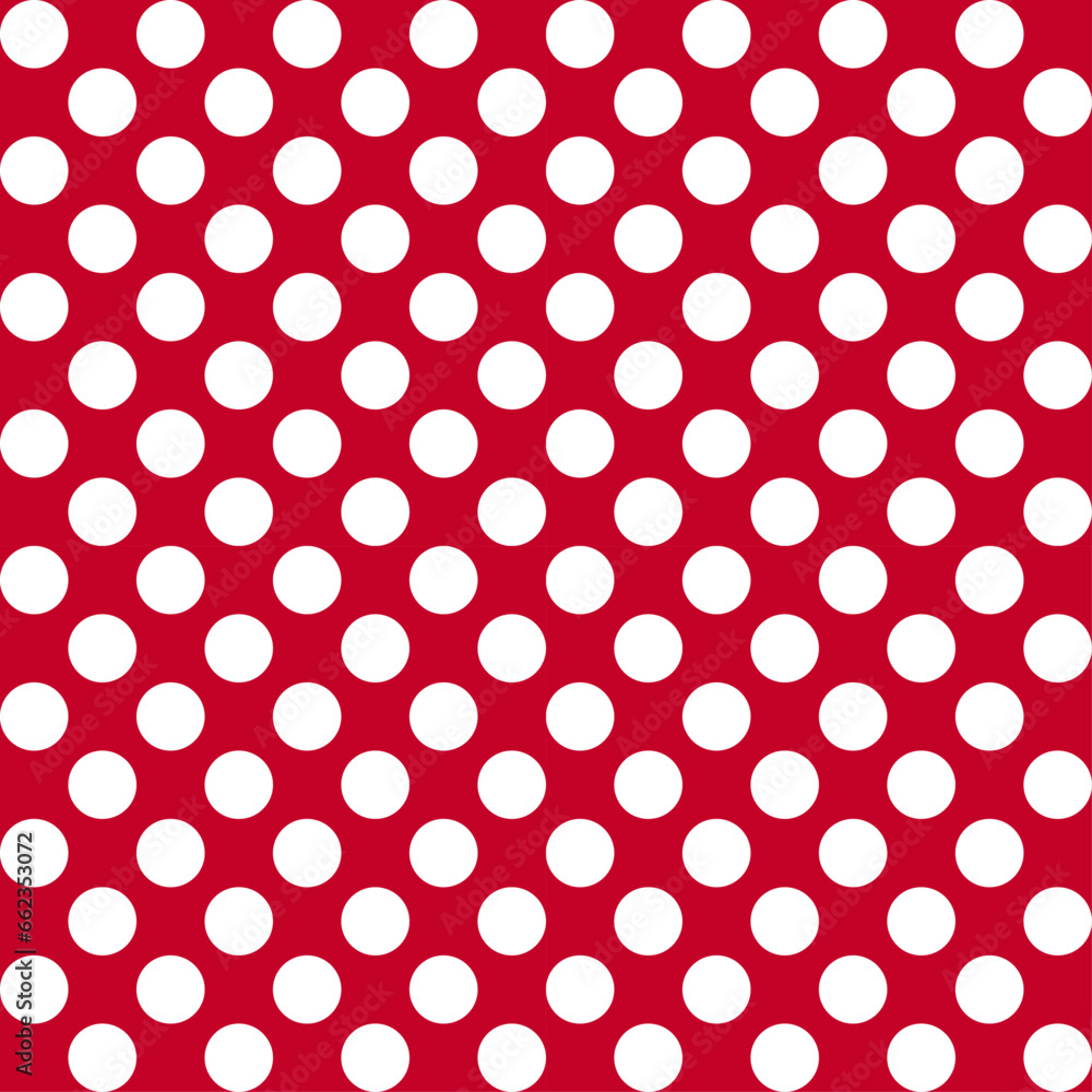 Vector pattern red with white polka dots.