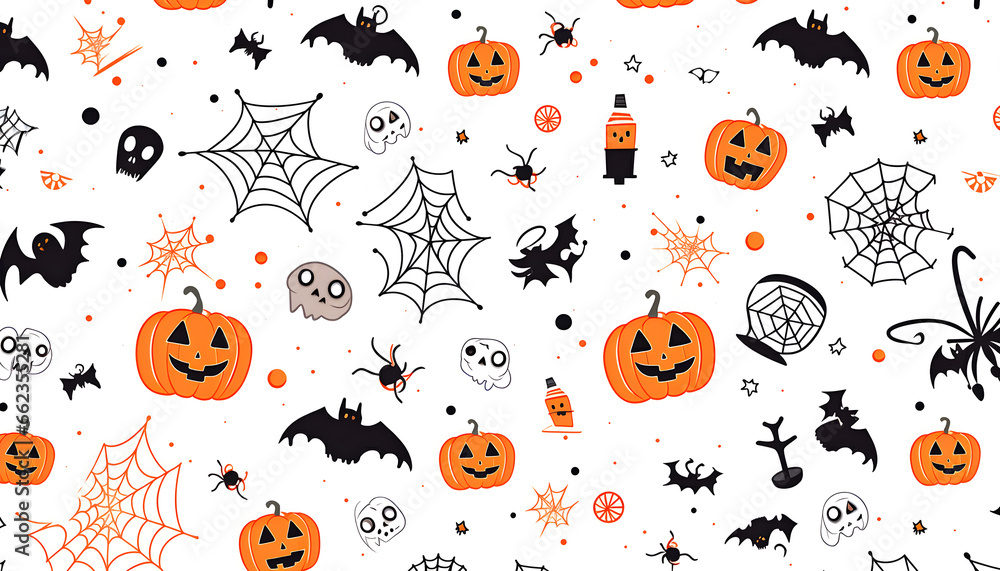 Seamless Halloween cartoon vector patterns Seamless Halloween cartoon vector patterns
