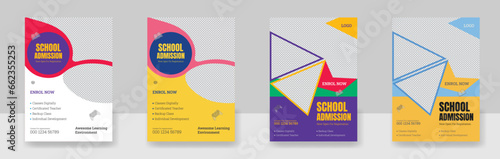 School admission kids education flyer template, Kids back to school education flyer