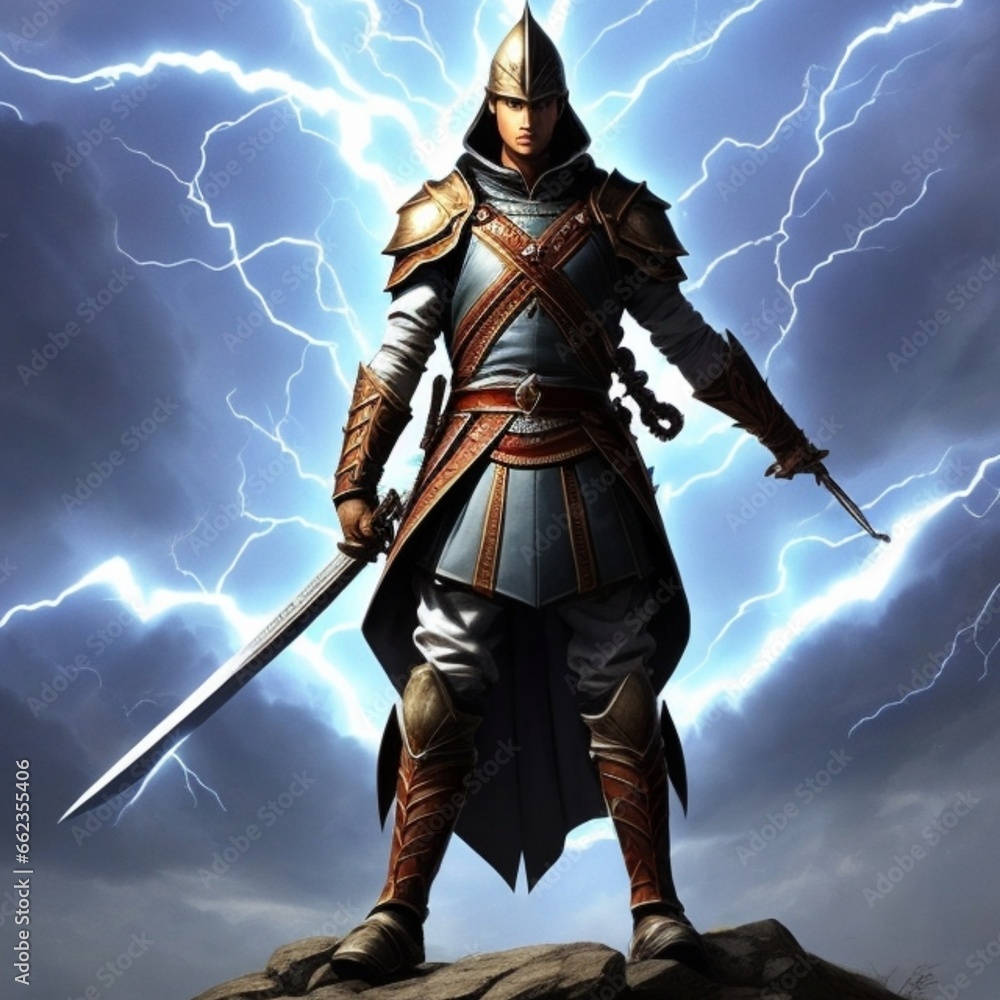 Naklejka premium knight with sword