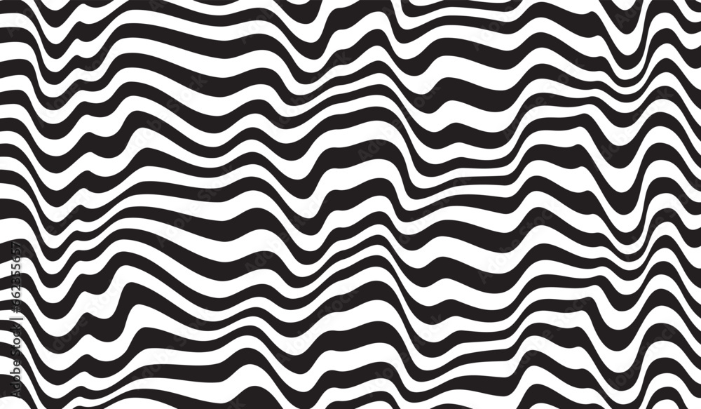 Background with wavy lines. Twisted duo tone backgrounds. Abstract pattern from lines, halftone effect. Black and white texture. Minimalist design template for poster, banner, cover, postcard. Background with wavy lines. Twisted duo tone backgrounds. Abstract pattern from lines, halftone effect. Black and white texture. Minimalist design template for poster, banner, cover, postcard.