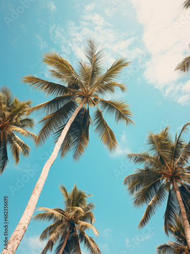 Summer Palms Gracing a Mexican Beach © wiizii