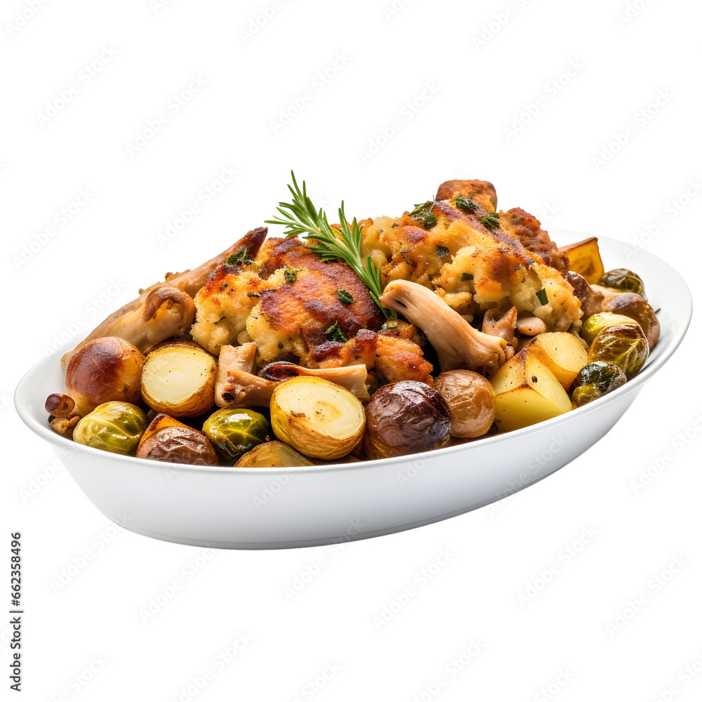 A bowl of stuffing, ai generative A bowl of stuffing, ai generative