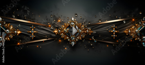 Ai, abstract background, gold rings on a black background, luxury, metal wire, expensive, jeweler