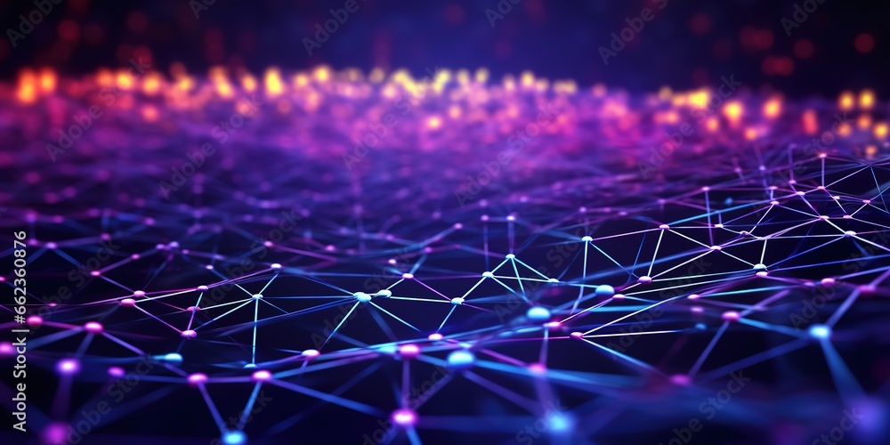 abstract background with neon colored connected lines. generative AI abstract background with neon colored connected lines. generative AI