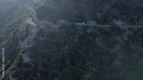 aerial view of the green Monte Argentario road