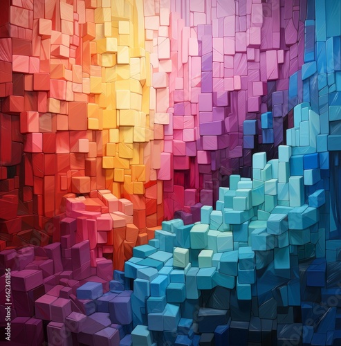 Colorful cubic landscape